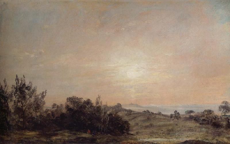 John Constable Hampstead Heath looking to Harrwo